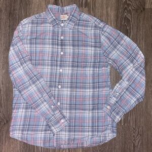 Faherty Blue Pink Plaid Button Down Shirt Men’s Large
